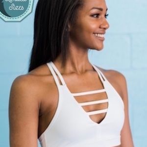 Zyia white grid bra M or L NOT FOR SALE
